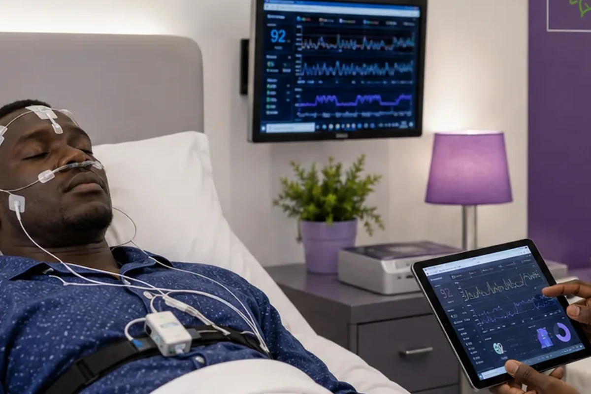 Patient pendant une exploration du sommeil